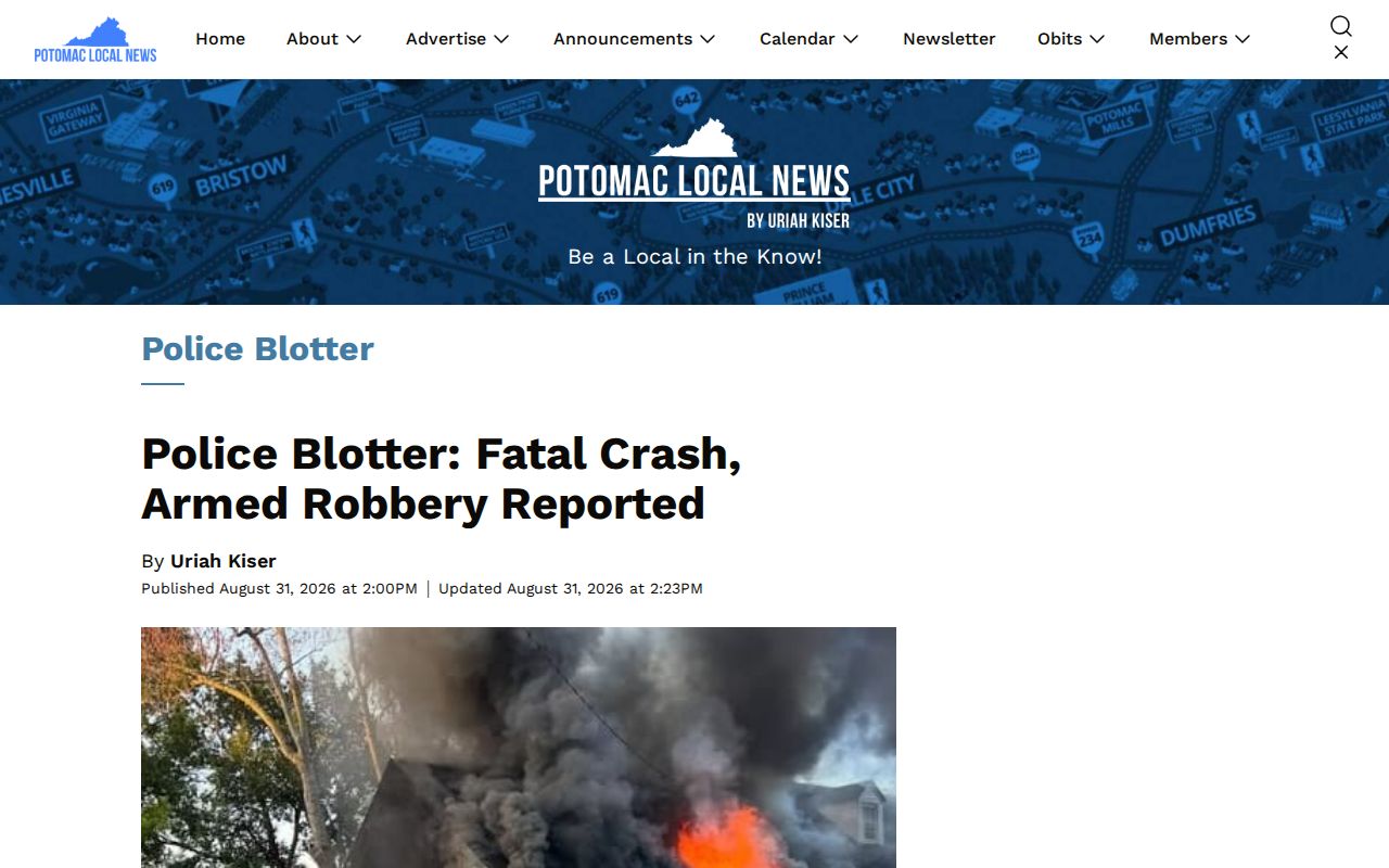 Prince William County local police blotter news source